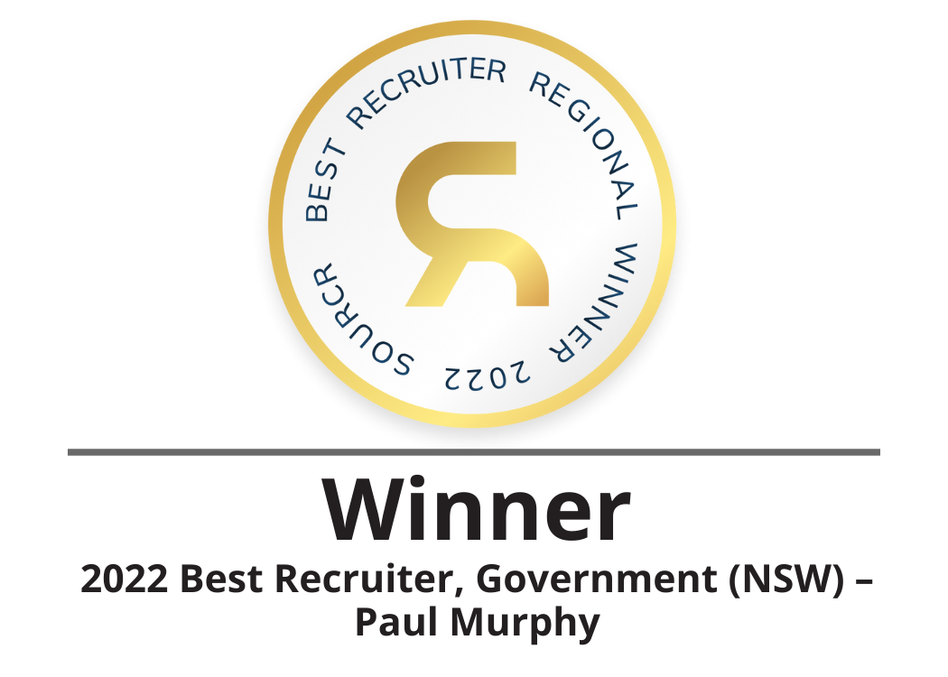 2022 BEST RECRUITER, GOVERNMENT (NSW) - Paul Murphy Award Logo